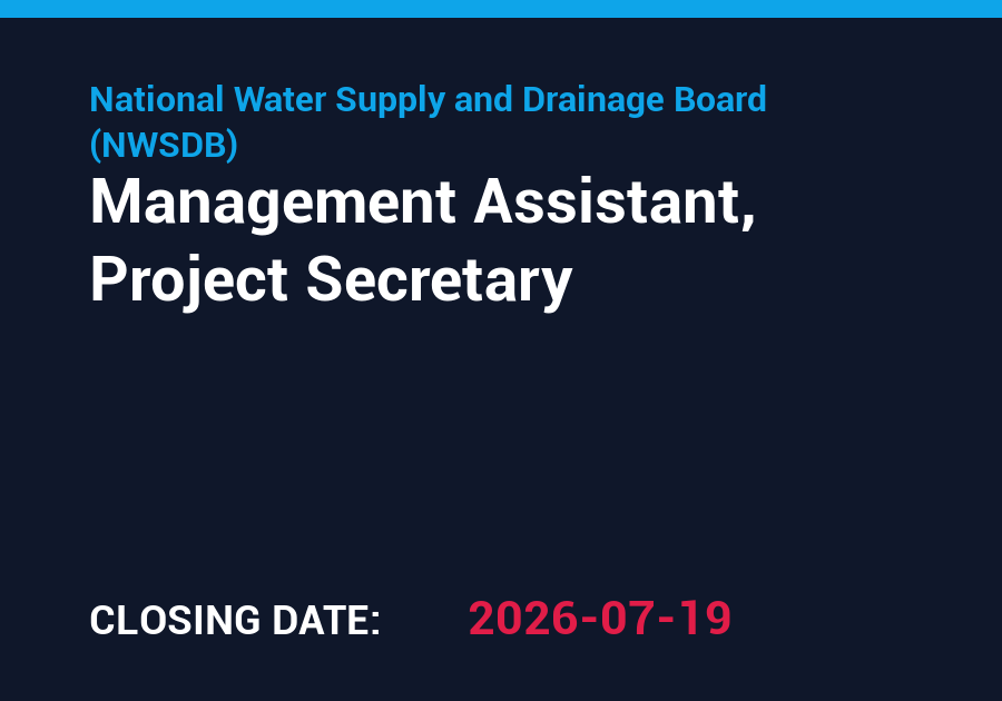 Management Assistant, Project Secretary - National Water Supply and ...