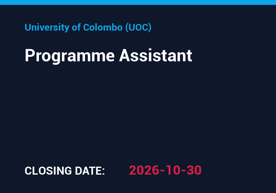 Programme Assistant – University of Colombo (UOC)
