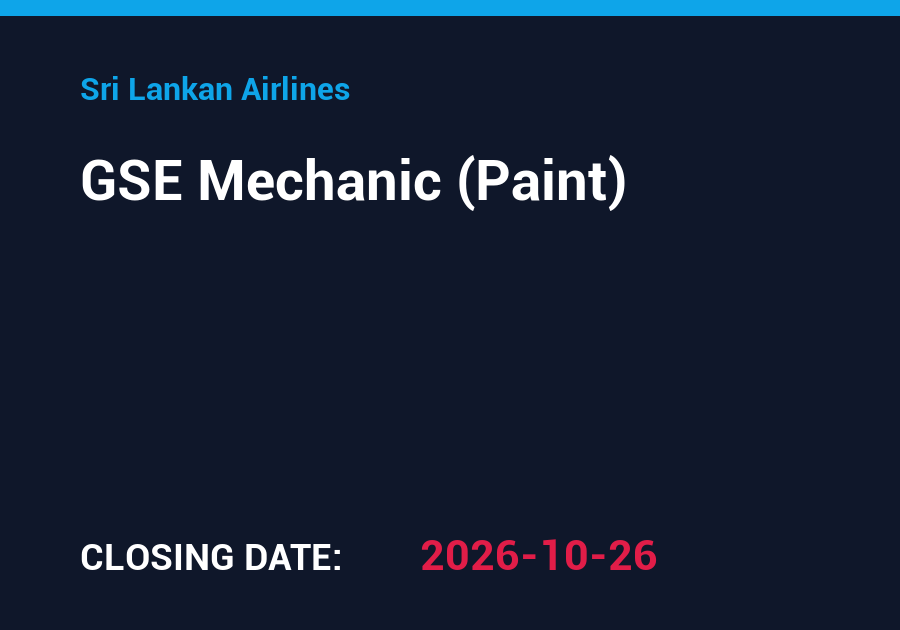 GSE Mechanic (Paint) – Sri Lankan Airlines