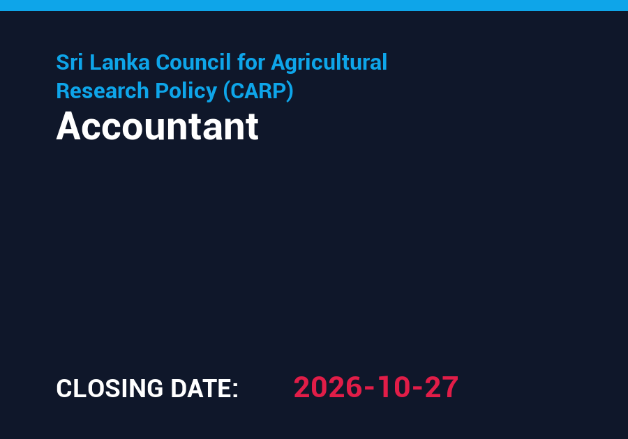 Accountant – Sri Lanka Council for Agricultural Research Policy (CARP)